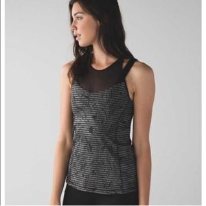 Lululemon Black Gray Mesh Tank NWOT